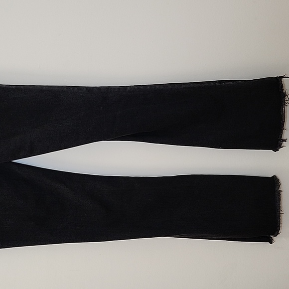 Free People Black Level Up Slit Bootcut  Raw Hem Jeans Size 28 - Picture 14 of 16